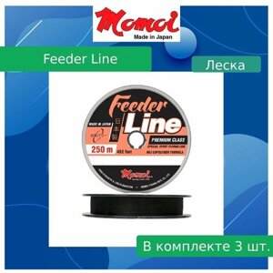 Монофильная леска для рыбалки Momoi Feeder Line Sport 0,26 мм, 7.0 кг, 250 м, черная, 3 штуки