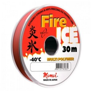 Монофильная леска Momoi Fire Ice d=0.135 мм, 30 м, 2.2 кг, красный, 1 шт.