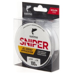 Монофильная леска Salmo Sniper Clear d=0.2 мм, 100 м, 3.1 кг, прозрачный, 1 шт.
