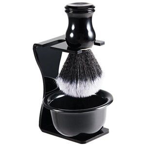 Мужской набор для бритья с помазком и чашей, цвет черный
