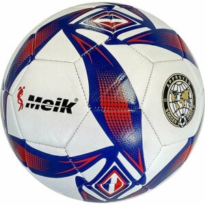 Мяч футбольный MEIK (086-2, 4-сл, TPU+PVC 2. 7, 410-420 гр. , маш. сш. белый/синий/красный)