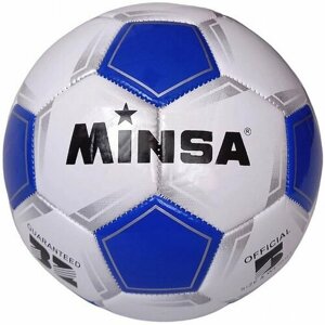 Мяч футбольный MINSA B5-9035 (PVC 2. 7, 345 гр, маш. сш. синий/белый)