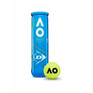 Мяч теннисный DUNLOP Australian Open, 601355, одобр. ITF, фетр, нат. резина. уп. 4 шт, желтый