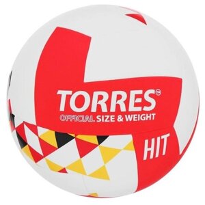 Мяч волейбольный TORRES Hit, PU, клееный, 12 панелей, размер 5