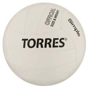 Мяч волейбольный TORRES Simple, TPU, машинная сшивка, 18 панелей, размер 5