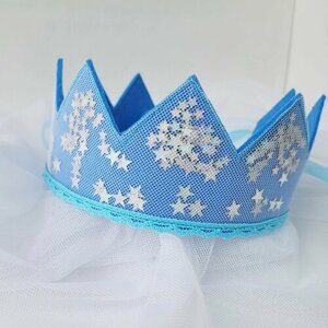 Мягкая корона для девочки, цвет - сине-голубой