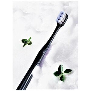 Мягкая зубная щетка 10000 щетинок RuHn для брекетов, чувствительных зубов и воспаленных десен, пожилых людей и беременных женщин / черная