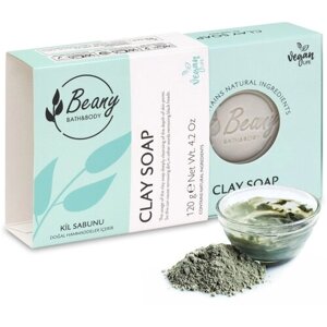 Мыло Beany твердое натуральное турецкое "Clay Extract Soap" с экстрактом глины