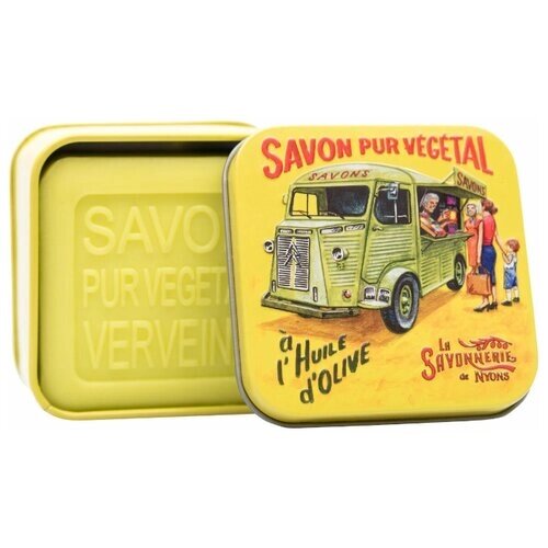 Мыло La Savonnerie de Nyons с вербеной в металлической коробке Фургончик 100 гр.