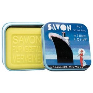 Мыло La Savonnerie de Nyons с вербеной в металлической коробке Трансатлатника 100 гр.