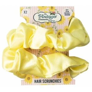 Набор атласных резинок для волос The Vintage cosmetic company Hair Scrunchies soft satin prevents snagging х 2