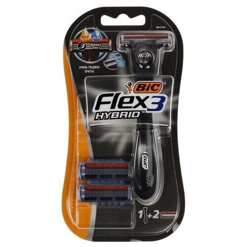 Набор BIC Hybrid 3 Flex, станок для бритья,2 кассеты с 3 лезвиями. В упаковке шт: 1