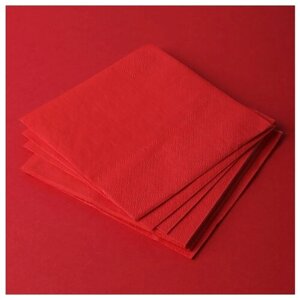 Набор бумажных салфеток, 25 см, красный