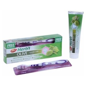 Набор Dabur Herb'l Olive зубная паста, 190 г + зубная щетка. В упаковке шт: 1
