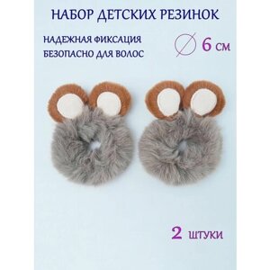 Набор детских резинок для волос "Ушки мишки" из 2 штук