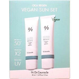 Набор Dr. Ceuracle Cica Regen Vegan Sun - Солнцезащитный веганский крем с центеллой SPF 50+ PA , 2 крема по 50 мл