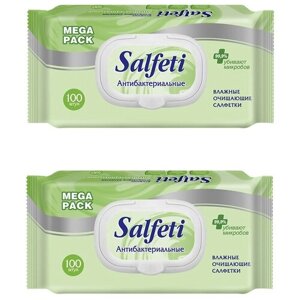 Набор из 2 уп. Salfeti antibac mega pack №100 влажные салфетки антибак с клапаном