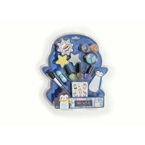 Набор косметики "Пингвинчики" с голубой помадой, 12 предметов