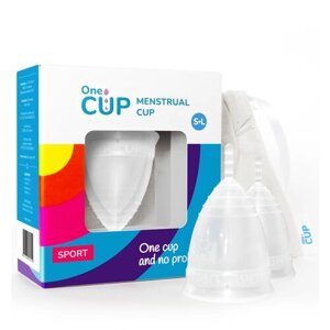 Набор менструальных чаш OneCUP SPORT прозрачный размеры S и L