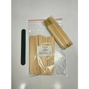 Набор "основной" EVA для мастера маникюра: деревянная основа 25 шт, качественные файлы 25 шт (180 грит), апельсиновые палочки 25 шт.