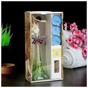 Набор подарочный "Париж"ваза, свечи, аромамасло жасмин, декор, "Богатство Аромата"