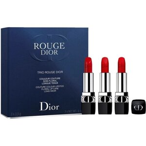 Набор помад Dior Trio Rouge (3шт) 999 satin, 999 matte, 999 velvet