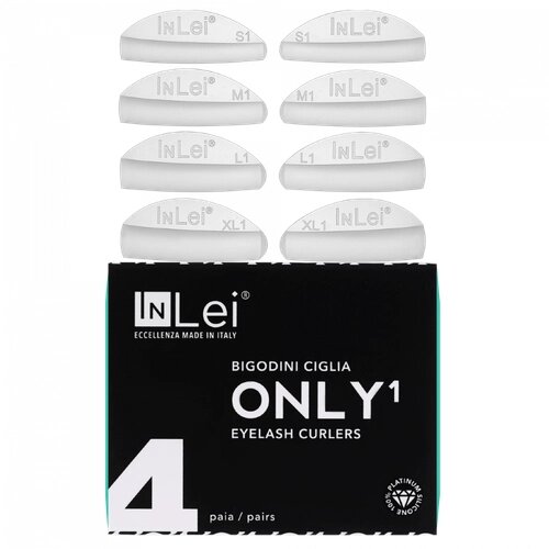 Набор силиконовых бигудей для завивки ресниц Mix (S1, M1, L1, XL1) InLei