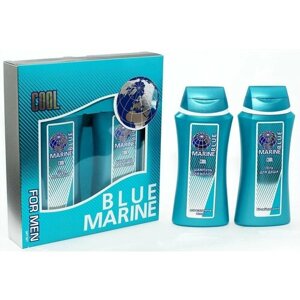 Набор средств для гигиены подарочный мужской (шампунь+гель для душа) Blue Marine Cool