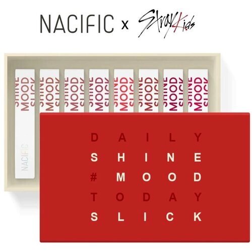Nacific X Stray Kids Набор тинтов для губ Shine Mood Slick Lip Tints, 8 шт