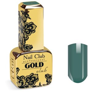 Nail Club professional Эмалевый гель-лак для ногтей с липким слоем GOLD CLUB 12 Greenstone, 13 мл.