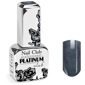 Nail Club professional Эмалевый гель-лак для ногтей с липким слоем PLATINUM CLUB 117 Graphite, 13 мл.