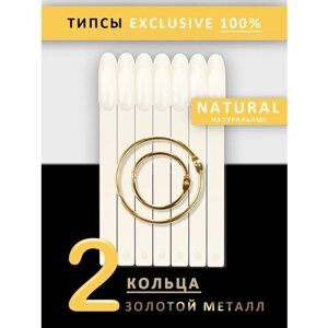 Nail Club professional Типсы на веере Миндаль цвет натуральный 50 шт +2 золотых кольца.