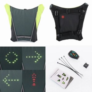 Накладка на рюкзак с LED указателями движения (250*250*15mm, серая, 30 диодов, 500mАh, пульт)