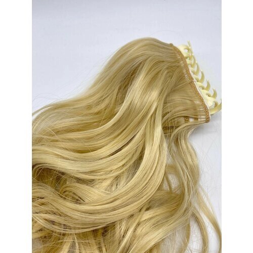 Накладной хвост на крабе / шиньон из искусственных волос блонд