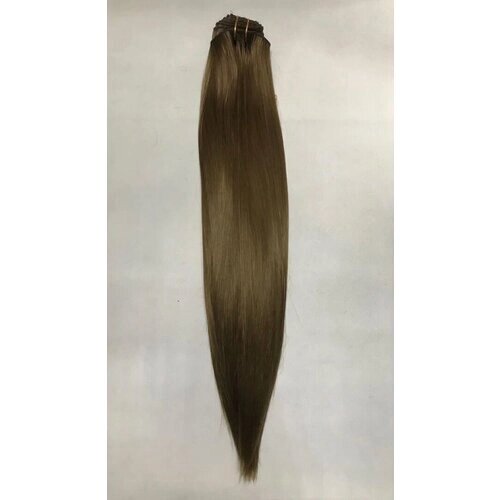 Накладные волосы на заколках, 8 прядные, 16 заколок, 65 см, 240 гр. Цвет русый (12)