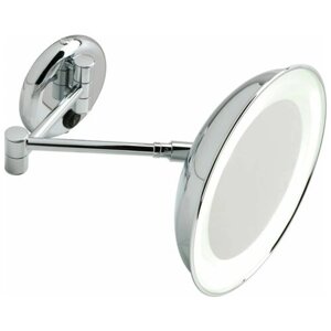 Настенное круглое косметическое зеркало Stil Haus c 4-х кратным увеличением и LED подсветкой, хром