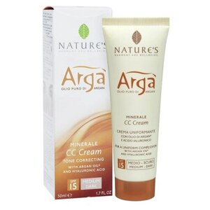 Nature's Arga CC крем Minerale, SPF 15, 50 мл, оттенок: темно-бежевый