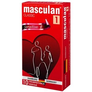 Нежные презервативы Masculan Classic 1 Sensitive - 10 шт. 18.5 см цвет не указан