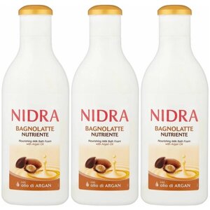 Nidra Пена-молочко для ванны питательная, с аргановым маслом, 750 мл 3 штуки /