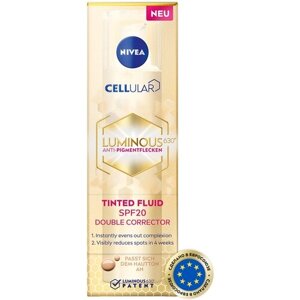 Nivea Тональный крем-флюид LUMINOUS630 SPF 20, 40 мл/40 г, оттенок: бежевый