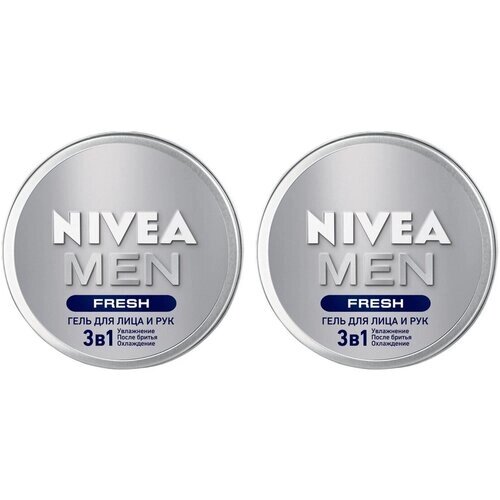 Nivea Увлажняющий гель для лица и рук MEN Fresh 3 в 1, 2 x 75 мл/100 г (2 штуки)