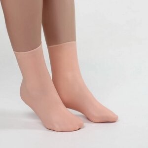 Носочки для педикюра, высокие, силиконовые, 21 x 19 см, размер S, цвет бежевый