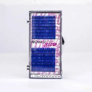 Novasecret ресницы для наращивания color+ DARK BLUE 16 линий MIX D/0.07/7-14 мм