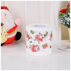 Новогодняя туалетная бумага "Дед Мороз с подарками", 1 рулон