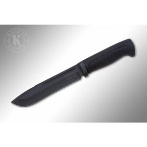 Нож разделочный туристический САМУР-2 черный, сталь AUS-8, рукоять Эластрон