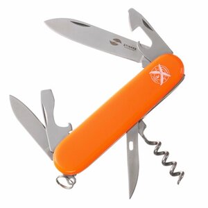 Нож складной Stinger, 90 мм, 11 функций, нержавеющая сталь 420, рукоять АБС-пластик, оранжевый, в блистере FK-K5005NH-11FB