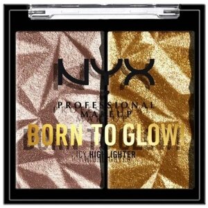 NYX professional makeup, хайлайтер "BORN TO GLOW ICY highlighter DUO" , оттенок 05, ROCK CANDY & golden CUFFS, 6 гр