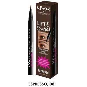 NYX professional makeup, лайнер-тинт для бровей "LIFT N snatch BROW TINT PEN" 08, espresso