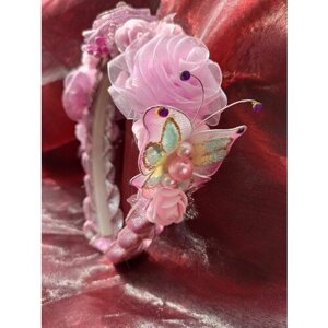 Ободок для девочки "Букетик роз" ручной работы, украшение