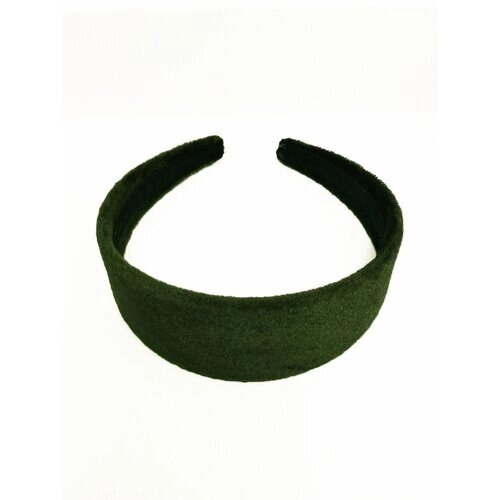 Ободок для волос бархатный, зелёный, 4,5 см